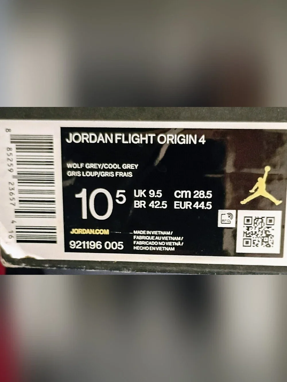 Jordan Flight Origin 4 Size 10.5